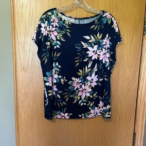 Staccato Blue and Pink Dolman Sleeve Blouse